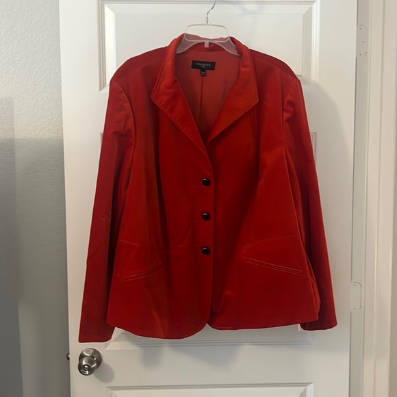 Talbots Jackets & Blazers - Talbots peplum blazer 24W plus size Red-Orange jacket button work wear  business